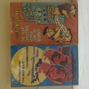 Vintage 1970's Set of 2 Flintstones Softcover Pocket Books